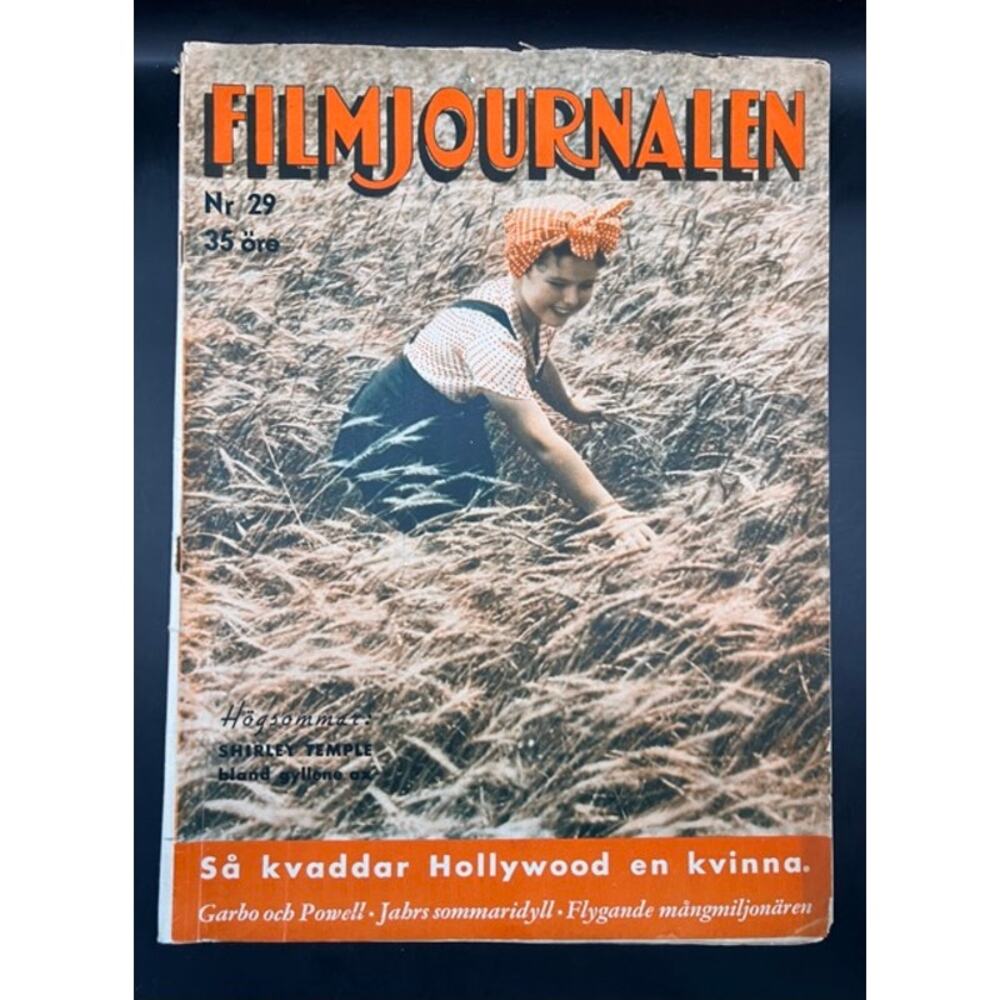 1938 Swedish Shirley Temple Magazine Film Journalen, Hollywood, Garbo, Hughes